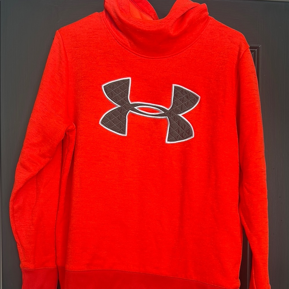 Under Armour Orange Hoodie with Black Logo